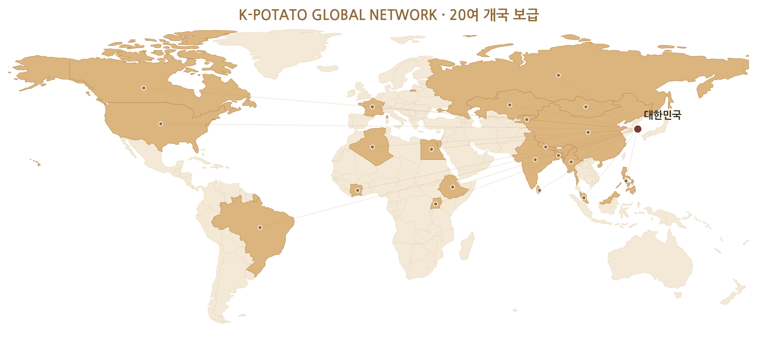 K-감자 세계 보급 지도